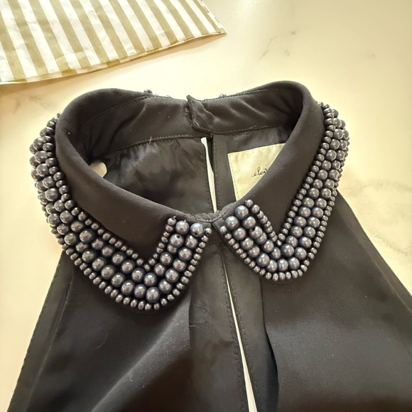 Anthropology, Elevenses Black Halter with beaded collar Jumpsuit size 2 - Picture 7 of 11